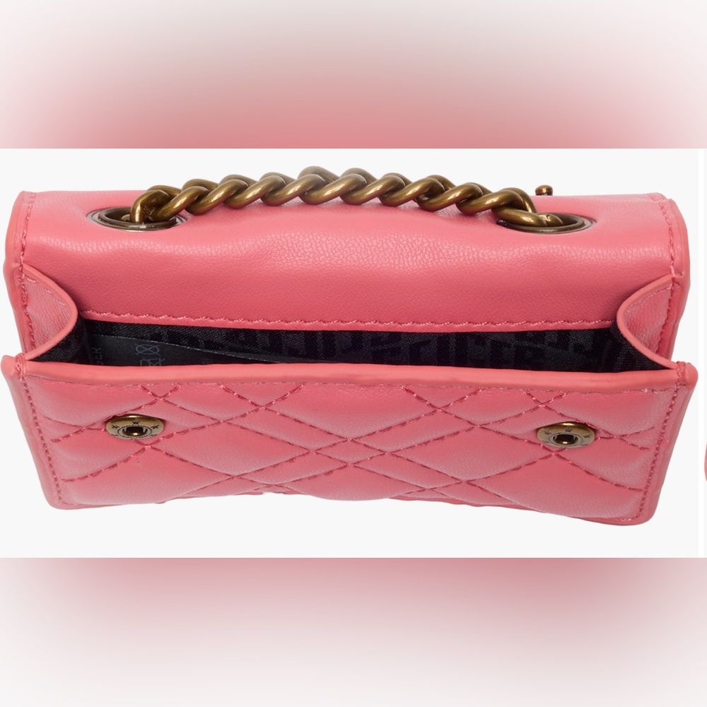 Kurt Geiger London Micro Brixton Quilted Shoulder Bag in Open Pink New w/ Tags - Picture 6 of 6